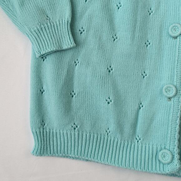 Vintage Robin's Egg Knit Cardigan - Picture 6 of 8